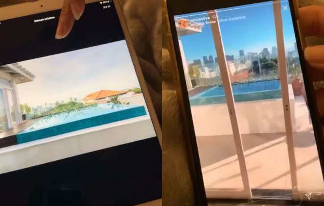 Arícia Silva postou stories no apartamento na mesma época