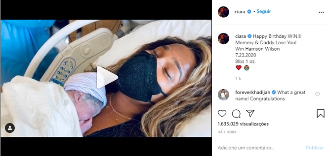 Ciara dá à luz ao terceiro filho