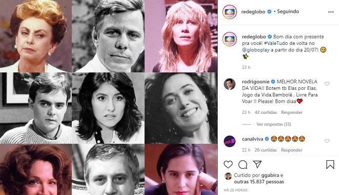 Rede Globo exclui Regina Duarte na divulgação de reprise de Vale Tudo