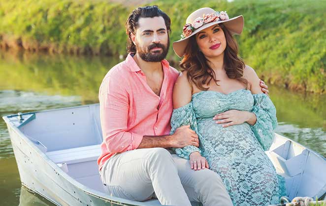 Grávida, Liah Soares posou ao lado do noivo Carlo Porto