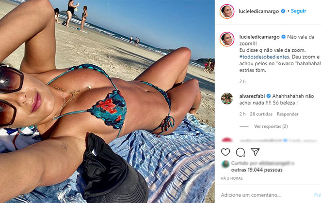 Atriz exibiu a boa forma física @lucieledicamargo