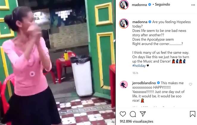 Post de Madonna, com a ex-moradora de rua Marina Silva dançando seu hit