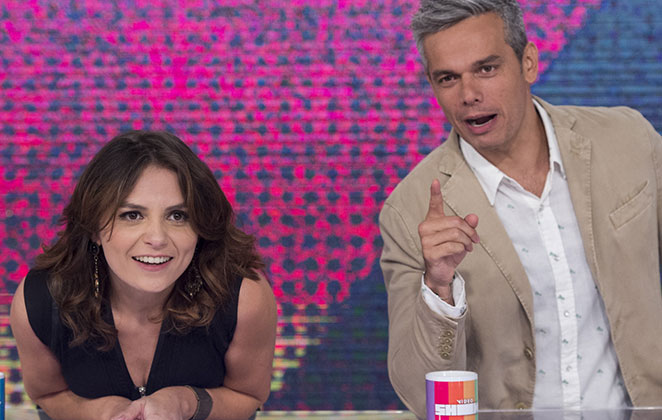 Os amigos apresentando a extinta atração vespertina da Globo