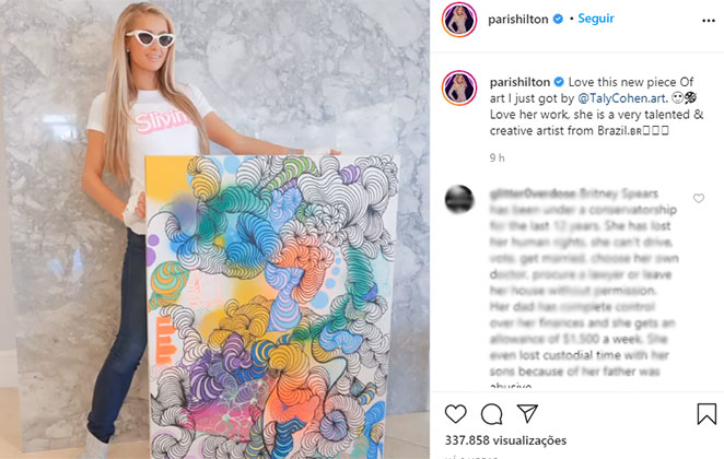 A patricinha adquiriu a obra de arte da pintora brasileira @parishilton