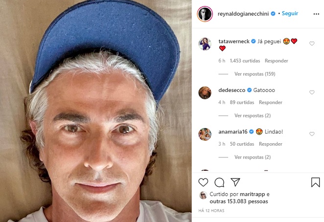Reynaldo Gianecchini exibe o cabelo grisalho em foto no Instagram