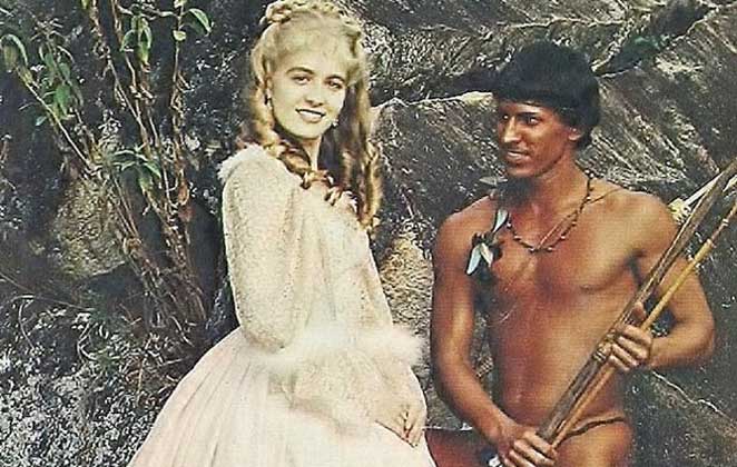 Angélica e Leonardo Brício em cena de O Guarani