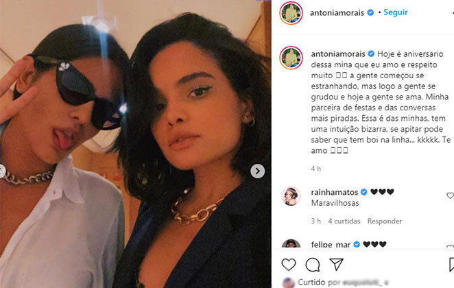 Antonia parabenizou sua amiga Carol Macedo @antoniamorais