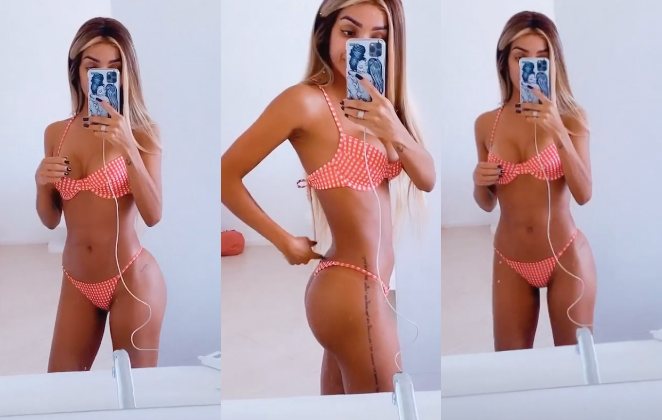 Brunna Gonçalves mostra resultado da lipoaspiração