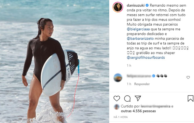 Danni Suzuki surfa na praia do Rio @danisuzuki