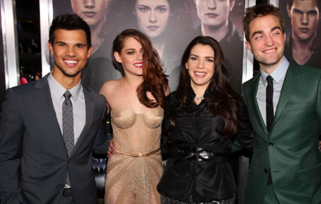 Taylor Lautner, Kristen Stewart, Stephenie Meyer e Robert Pattinson