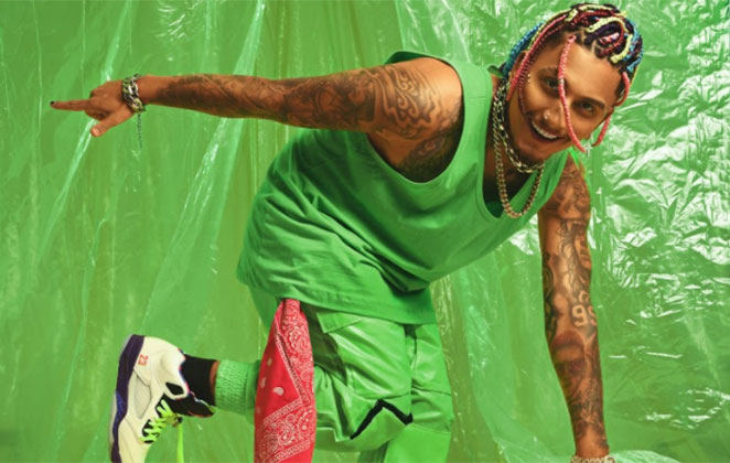 O cantor esbanjou autenticidade no visual