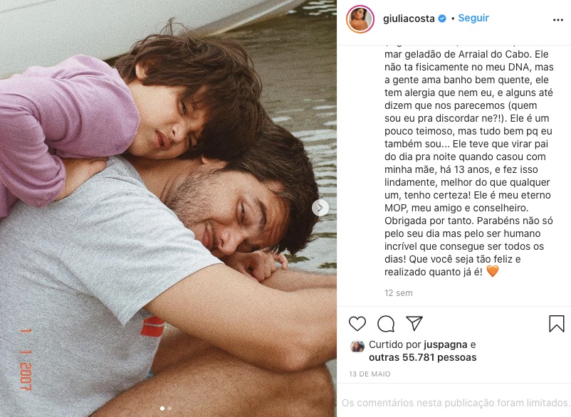 Giulia Costa diz que Otaviano Costa precisou 'virar pai' de repente