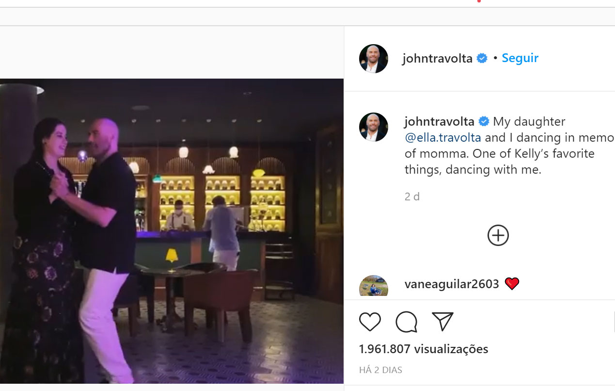 John Travolta e a filha dançam em homenagem à Kelly Preston