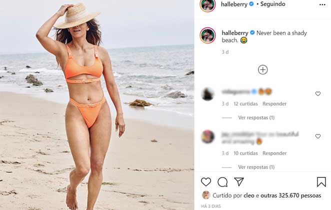 Halle Berry quebra tudo com corpão, em praia