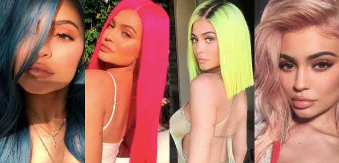 Kylie Jenner já apareceu com vários tipos de cabelo
