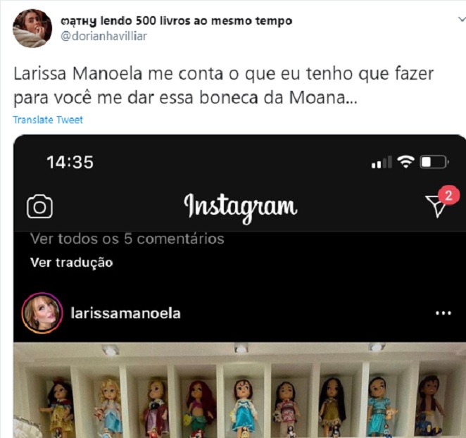 Coleção de bonecas de Larissa Manoela virou assunto na web