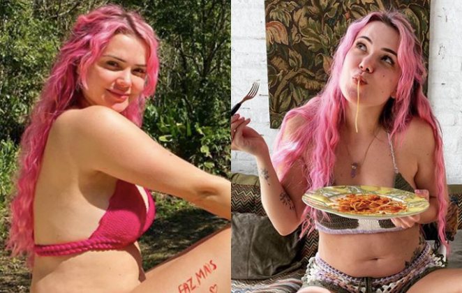 Marcela McGowan apostou no cabelo rosa para fazer o estilo 'fada'