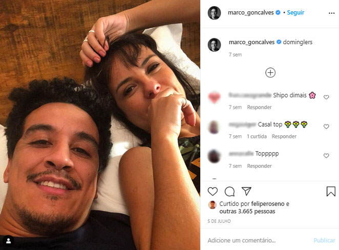 Marco Gonçalves e Andreia Horta estão casados há um ano