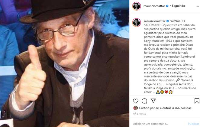 Mauricio Mattar lamenta a morte de Arnaldo Saccomani