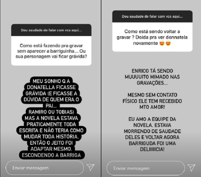 Atriz voltou a gravar a novela Amor Sem Igual recentemente