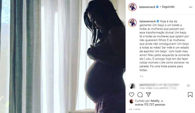Tata Werneck relembra lindo clique de gravidez