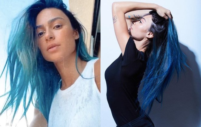 Thaila Ayala pintou o cabelo de azul 'da cor do céu', como descreveu em sua foto