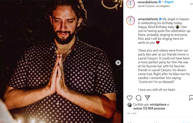 Amanda Kloots homenageia Nick Cordero em aniversário