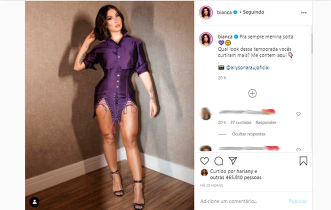Bianca Andrade, a Boca Rosa, exibiu suas coxas grossas e pernões torneados no Instagram