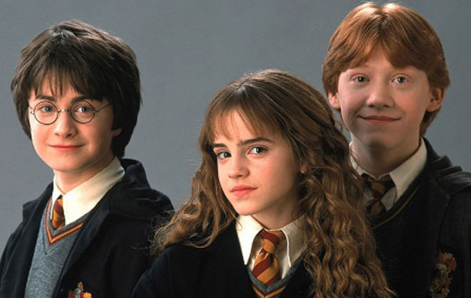 Daniel Radcliffe, Emma Watson e Rupert Grint, os protagonistas de Harry Potter