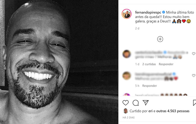 Fernando Pires posta foto antes do acidente