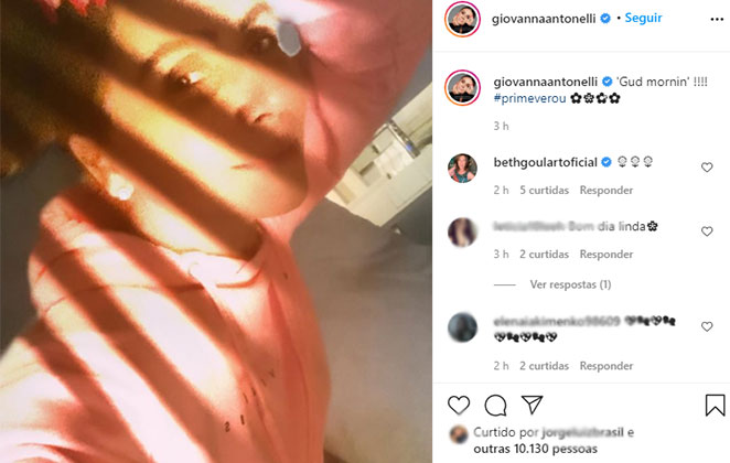Atriz encantou os fãs de seu Instagram 