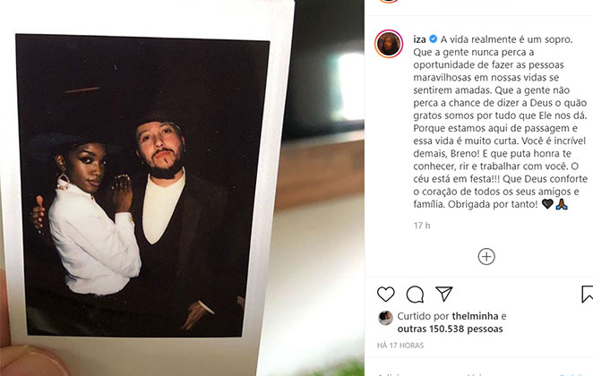 IZA lamenta a morte de Tio Wilson