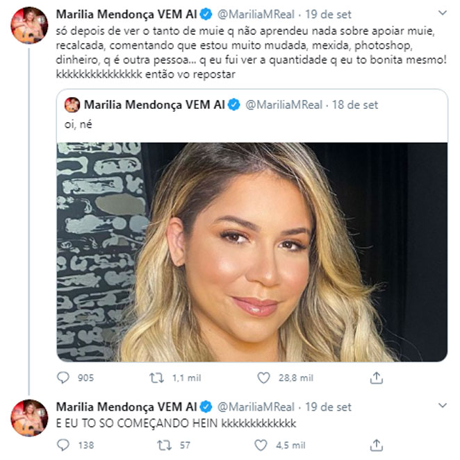Marília Mendonça responde críticas sobre sua aparência