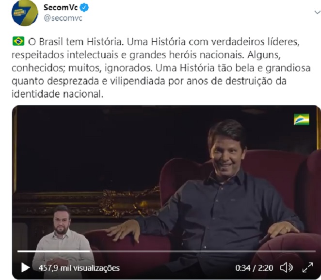 Mario Frias protagonizou vídeo da Secretaria Especial de Comunicação Social