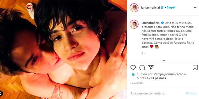 Nanda Costa recebeu declaração bastante amorosa da amada Lan Lanh