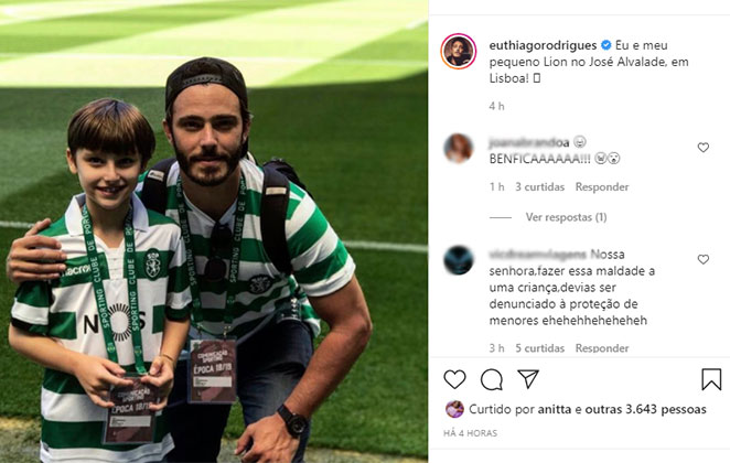 Ator se divertiu com o filho Gabriel