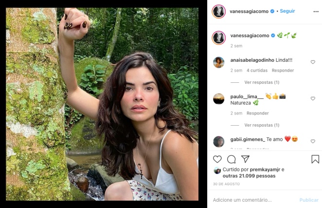 Vanessa Giacomo atualiza feed do Instagram com fotos na natureza