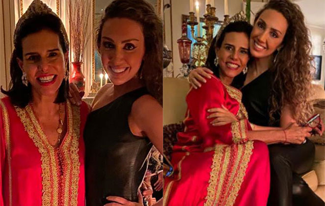 A socialite recebendo o carinho da amiga, a médica Dra. Fernanda Nichelle