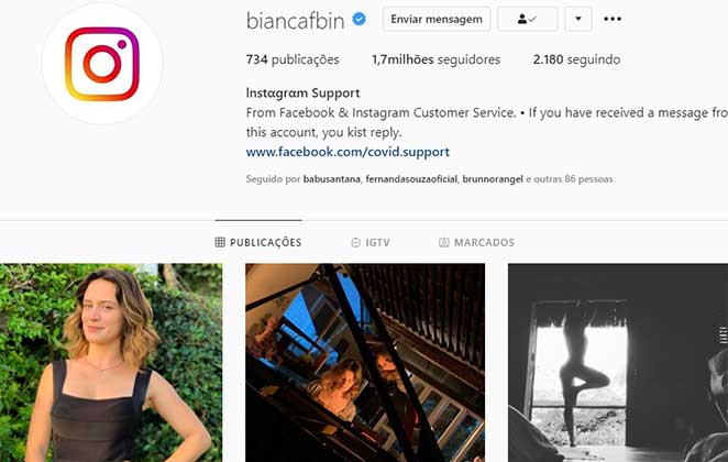 Bianca Bin é alvo de hackers no Instagram