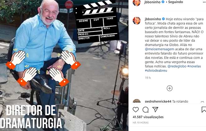 Boninho faz post em defesa de Silvio de Abreu