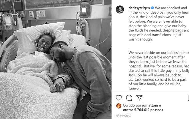 Chrissy Teigen e John Legend em hospital