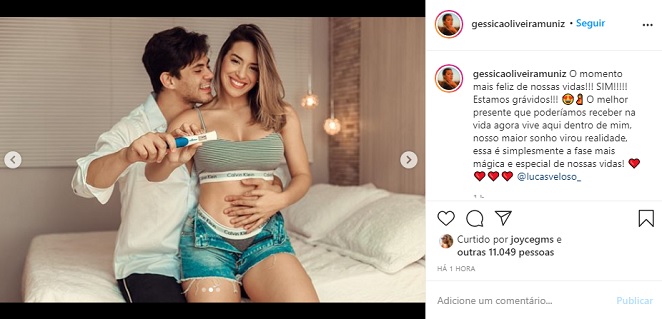 Gessica Muniz não conteve a alegria com a notícia