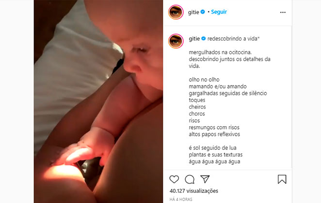 Giselle Itié homenageou o filho Pedro Luna em vídeo do IGTV
