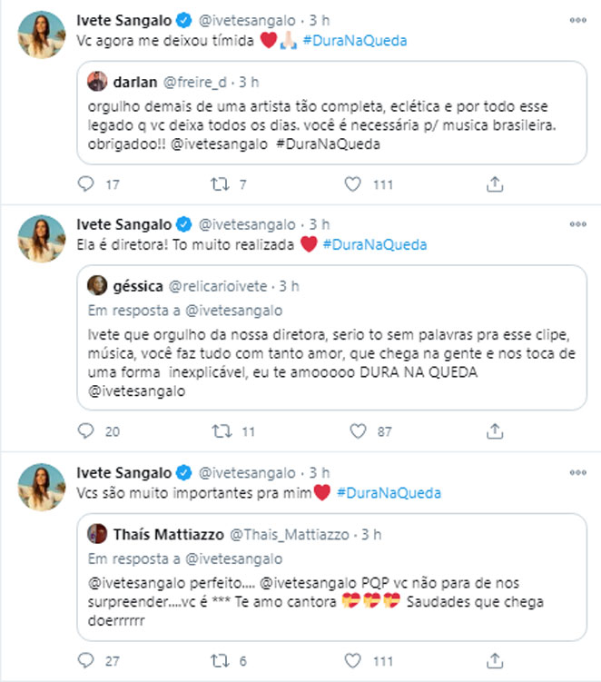 Ivete Sangalo interage com fãs após lançamento de música