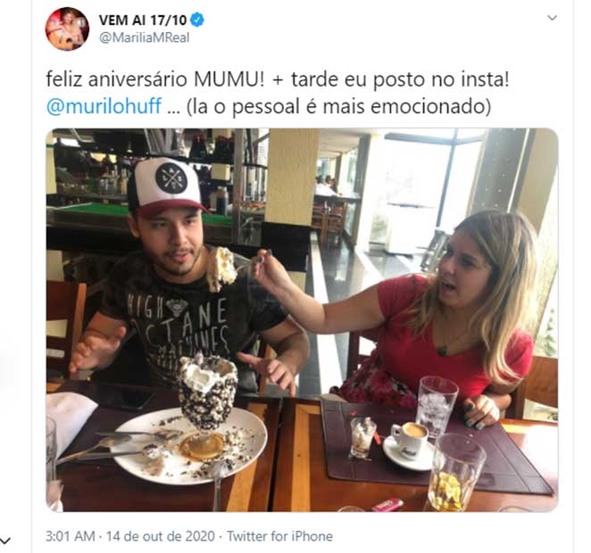 Marília Mendonça parabeniza Murilo Huff