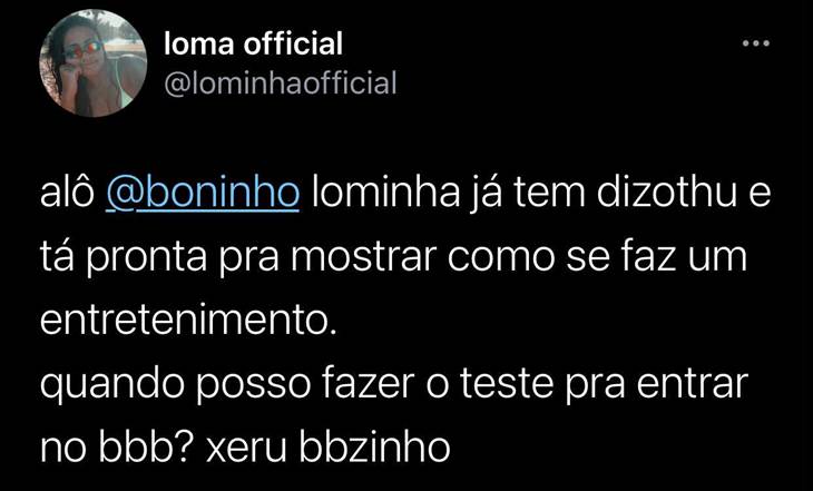 MC Loma deseja integrar o elenco do BBB21