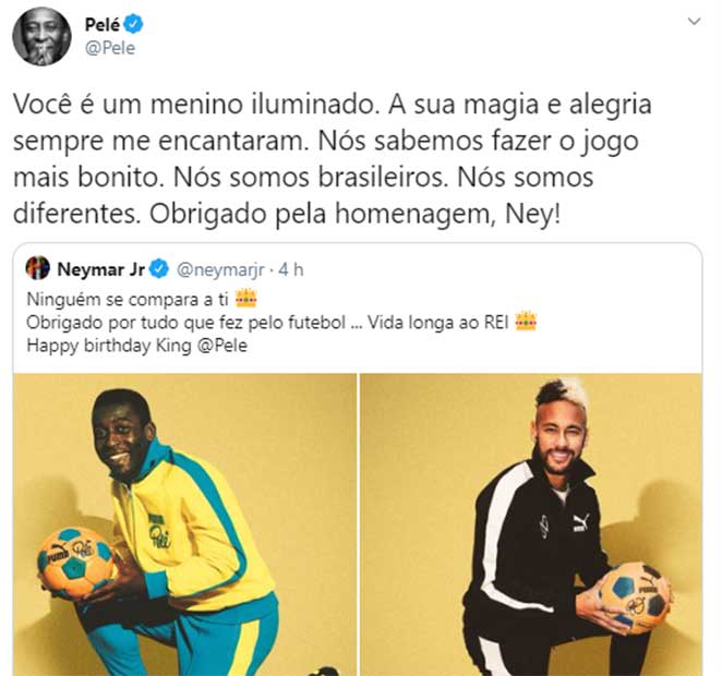 Pelé elogia Neymar