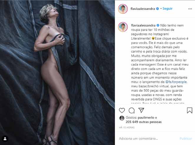 Publicação de Flávia Alessandra na web
