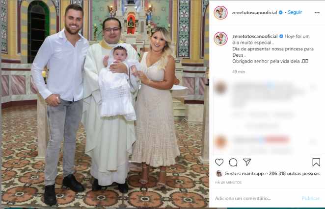 Publicação de Zé Neto nas redes sociais