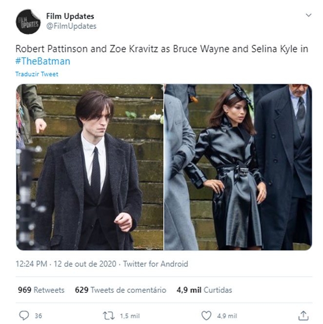 Robert Pattinson e Zoë Kravitz: Bruce Wayne e Selina Kyle/Mulher Gato em The Batman
